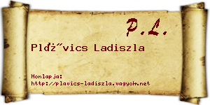 Plávics Ladiszla névjegykártya